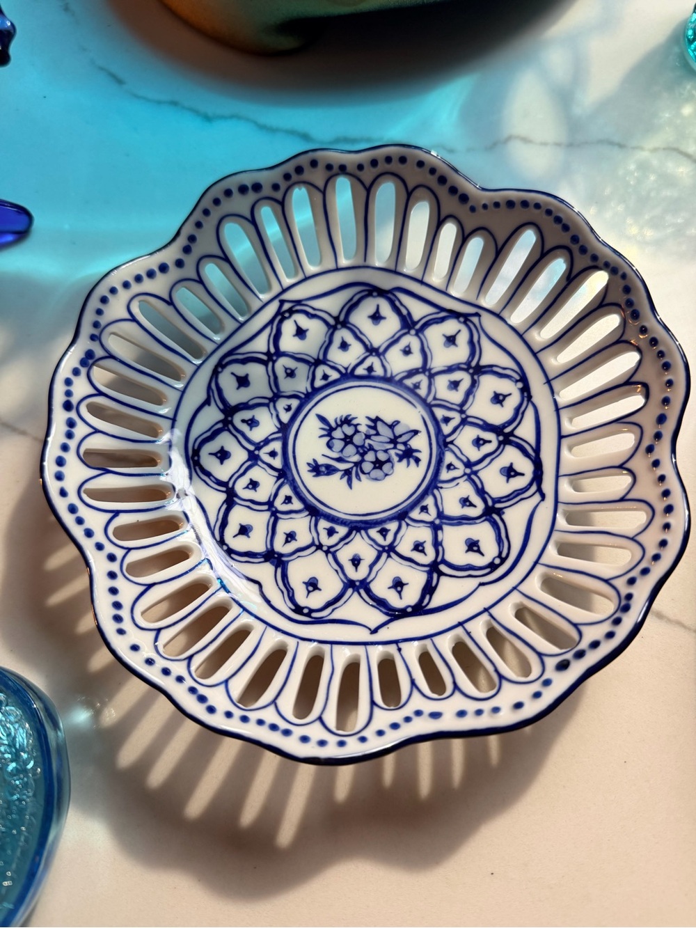 Blue and White Ceramic berry Dish